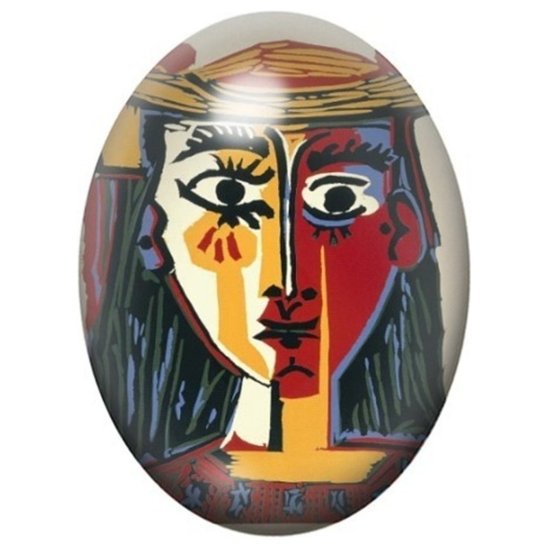 Cabochon en Verre Illustré Femme au Chapeau Rouge de Picasso 13x18, 18x25 ou 30x40mm