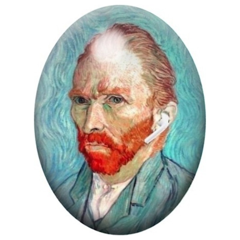 Cabochon en Verre Illustré Autoportrait de Vincent van Gogh 13x18, 18x25 ou 30x40mm