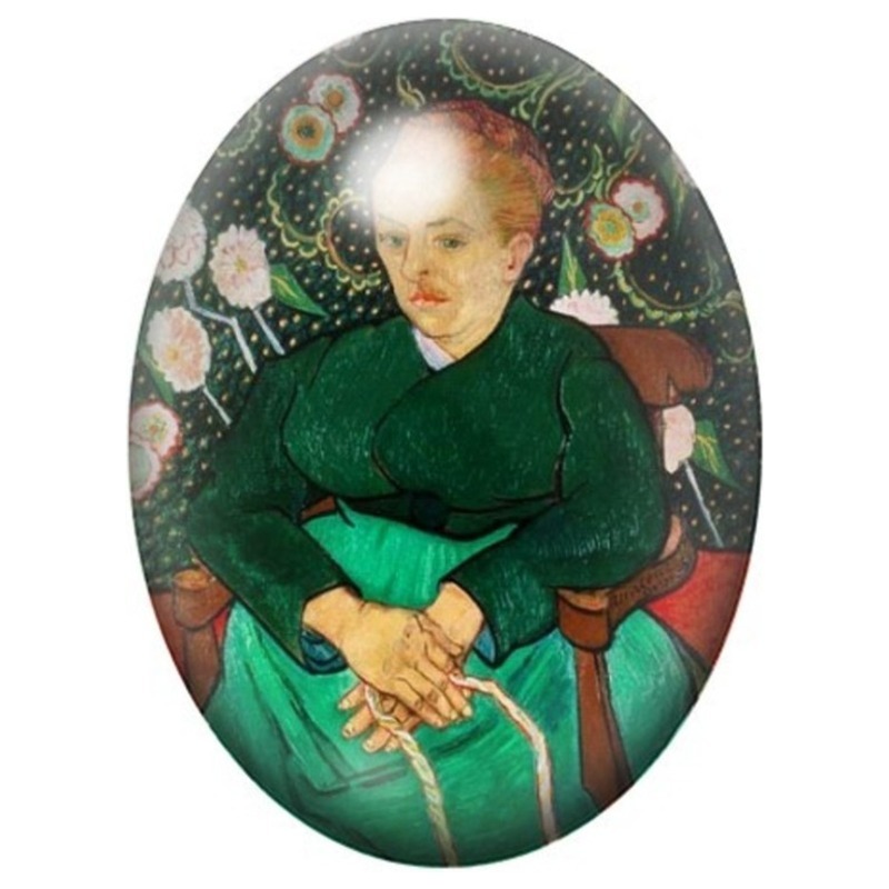 Cabochon en Verre Illustré La Berceuse de Van Gogh 13x18, 18x25 ou 30x40mm