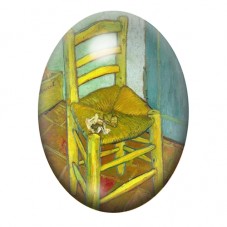 Cabochon en Verre Illustré La Chaise de Vincent van Gogh 13x18, 18x25 ou 30x40mm pour la création de bijoux fantaisie - DIY