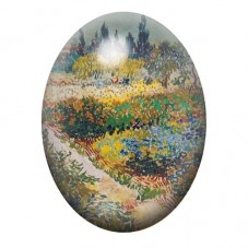 Cabochon en Verre Illustré Les Jardins d’Arles de Van Gogh 13x18, 18x25 ou 30x40mm pour la création de bijoux fantaisie - DIY