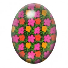Cabochon en Verre Illustré Fleurs Pop Art Multicolores 13x18, 18x25 ou 30x40mm pour la création de bijoux fantaisie - DIY