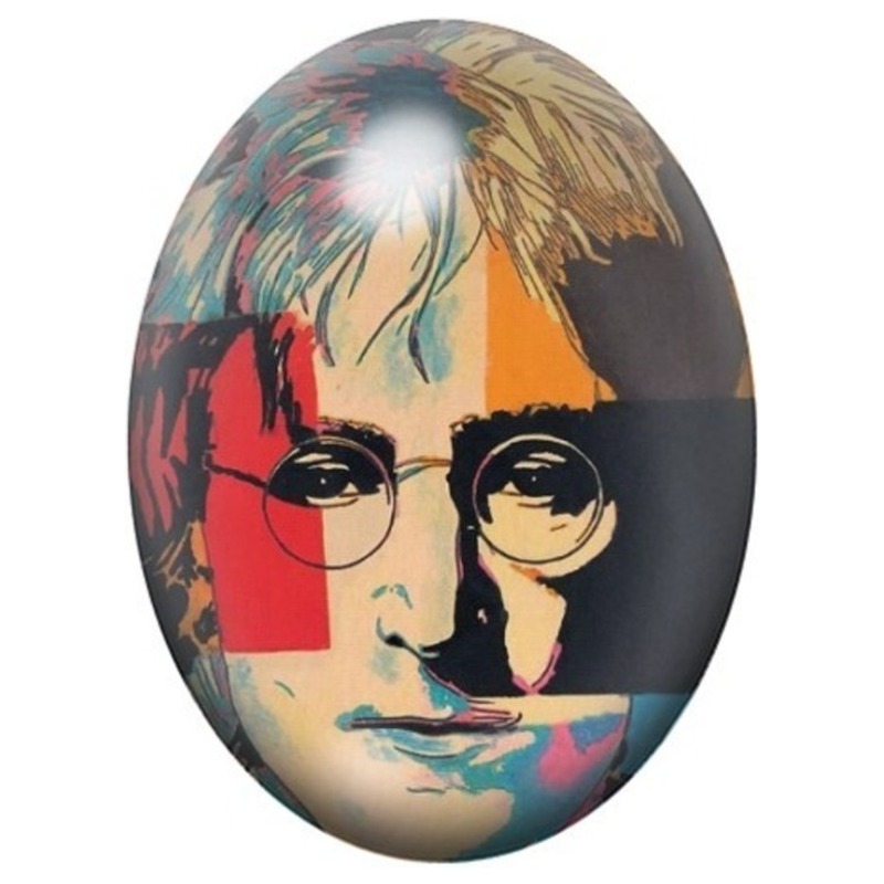 Cabochon en Verre Illustré John Lennon Pop Art 13x18, 18x25 ou 30x40mm