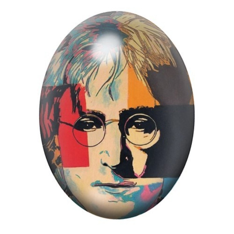 Cabochon en Verre Illustré Peinture John Lennon Warhol 13x18, 18x25 ou 30x40mm