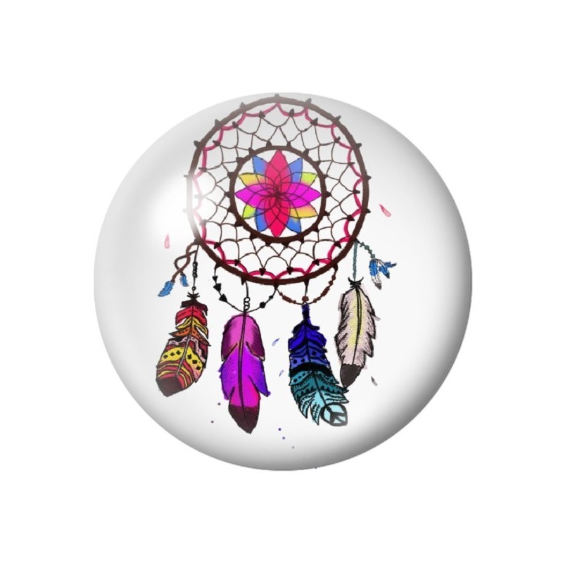 Cabochon en Verre Illustré Attrape-Rêves 12 à 25mm