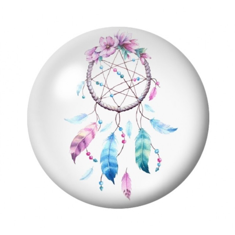 Cabochon en Verre Illustré Attrape-Rêves 12 à 25mm