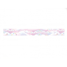 Rouleau de Masking Tape Washi Nuages Lune Étoiles Mauve 15mmx5mètres