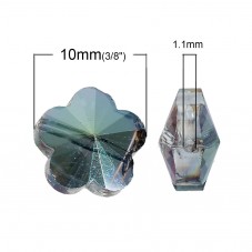 5 Perles en Verre à Facettes Fleur 10mm