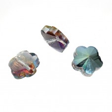 5 Perles en Verre à Facettes Fleur 10mm