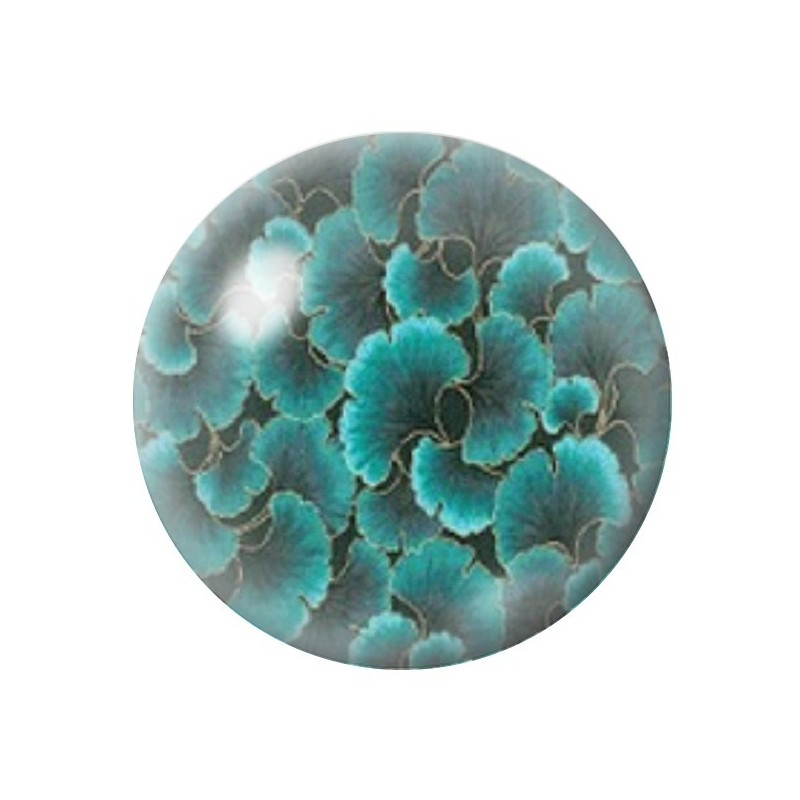 Cabochon en Verre Illustré Motif Fantaisie Feuillage 12 à 25mm