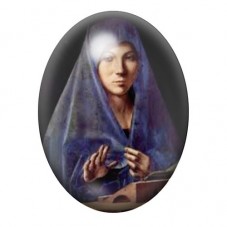 Cabochon en Verre Illustré Peinture Femme voilée 13x18, 18x25 ou 30x40mm pour la Création de Bijoux Fantaisie - DIY