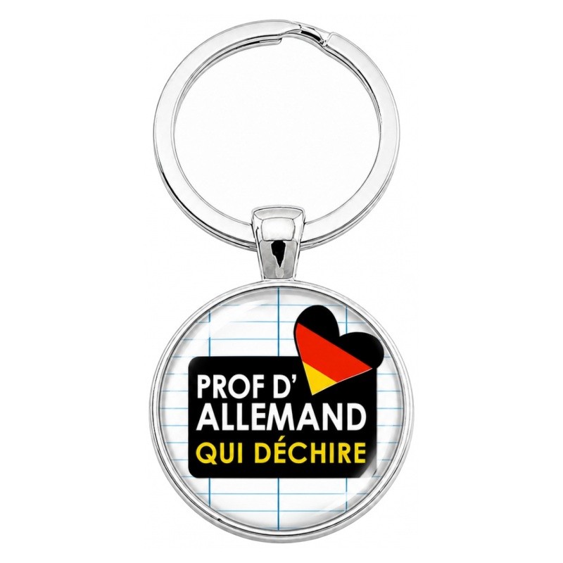 Porte-Clé Fait Main Prof d’Allemand qui Déchire 25mm