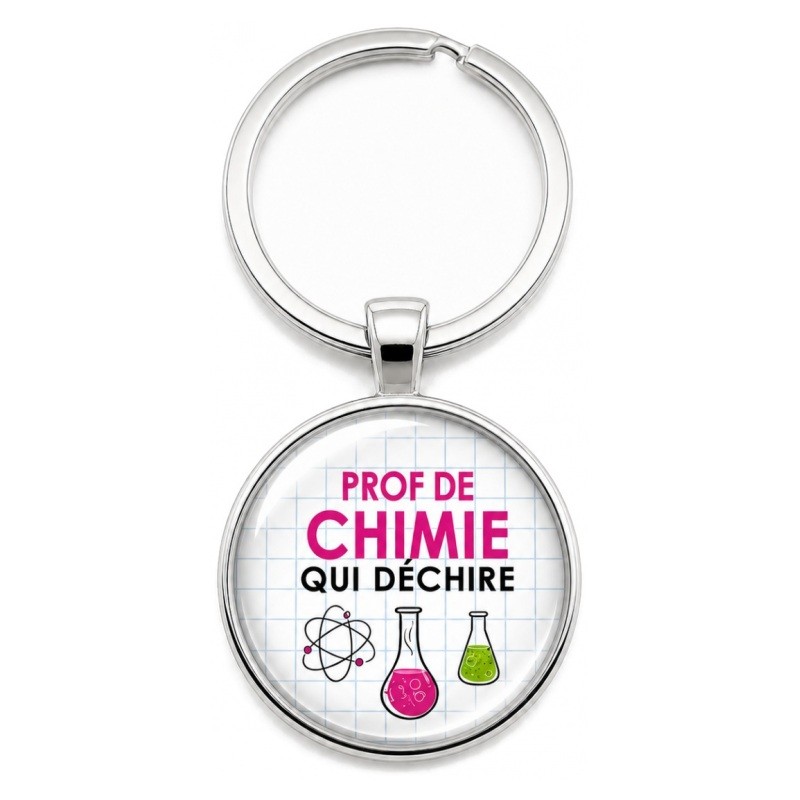 Porte-Clé Fait Main Prof de Chimie qui Déchire 25mm