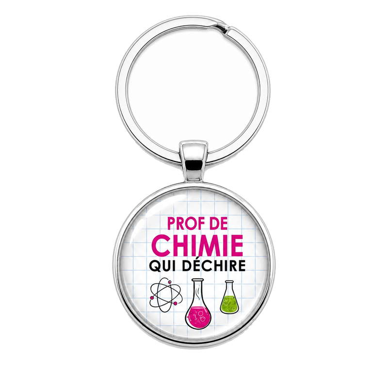 Porte-Clé Fait Main Prof de Chimie qui Déchire 25mm