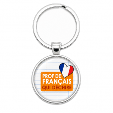 Porte-Clé Fait Main Prof de Français qui Déchire 25mm pour la Création de Bijoux Fantaisie - DIY