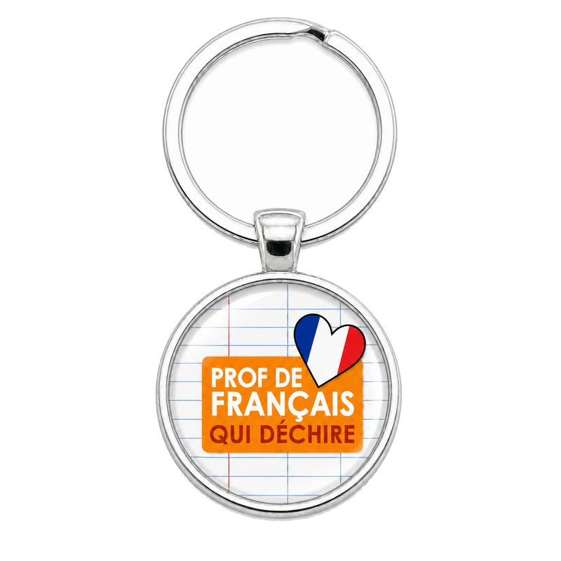 Porte-Clé Fait Main Prof de Français qui Déchire 25mm