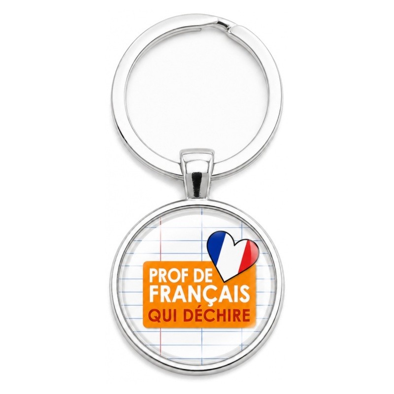 Porte-Clé Fait Main Prof de Français qui Déchire 25mm