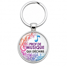 Porte-Clé Fait Main Prof de Musique qui Déchire 25mm pour la Création de Bijoux Fantaisie - DIY