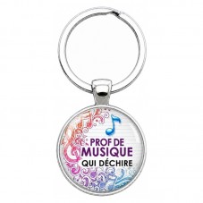 Porte-Clé Fait Main Prof de Musique qui Déchire 25mm pour la Création de Bijoux Fantaisie - DIY