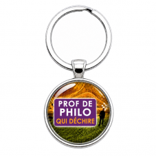 Porte-Clé Fait Main Prof de Philo qui Déchire 25mm pour la Création de Bijoux Fantaisie - DIY