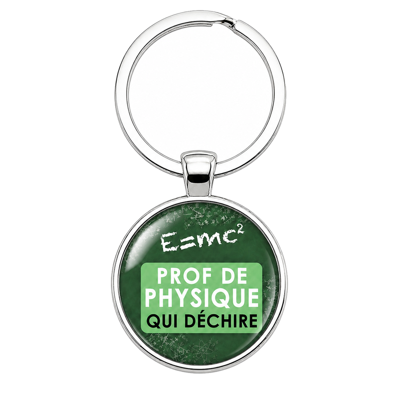 Porte-Clé Fait Main Prof de Physique qui Déchire 25mm