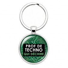 Porte-Clé Fait Main Prof de Techno qui Déchire 25mm pour la Création de Bijoux Fantaisie - DIY