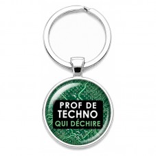 Porte-Clé Fait Main Prof de Techno qui Déchire 25mm pour la Création de Bijoux Fantaisie - DIY