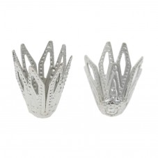 5 Coupelles Calottes Cône Filigrane Argenté pour Perles 8mm