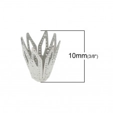 5 Coupelles Calottes Cône Filigrane Argenté pour Perles 8mm