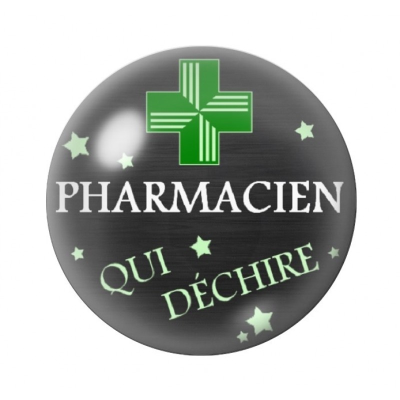 Cabochon en Verre Illustré Thème Médical "Pharmacien qui Déchire" 12 à 25mm