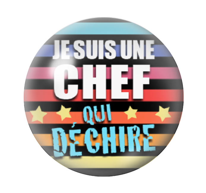Cabochon en Verre Illustré "Je suis une Chef qui Déchire" 12 à 25mm