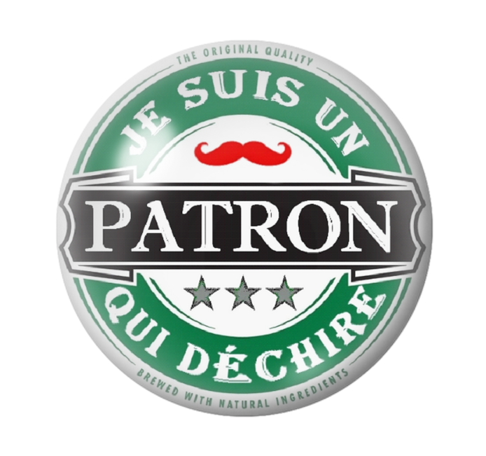 Cabochon en Verre Illustré "Je suis un Patron qui Déchire" 12 à 25mm