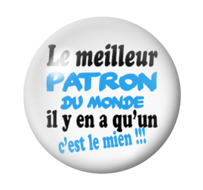 Cabochon en Verre Illustré "Le Meilleur Patron du Monde" 12 à 25mm