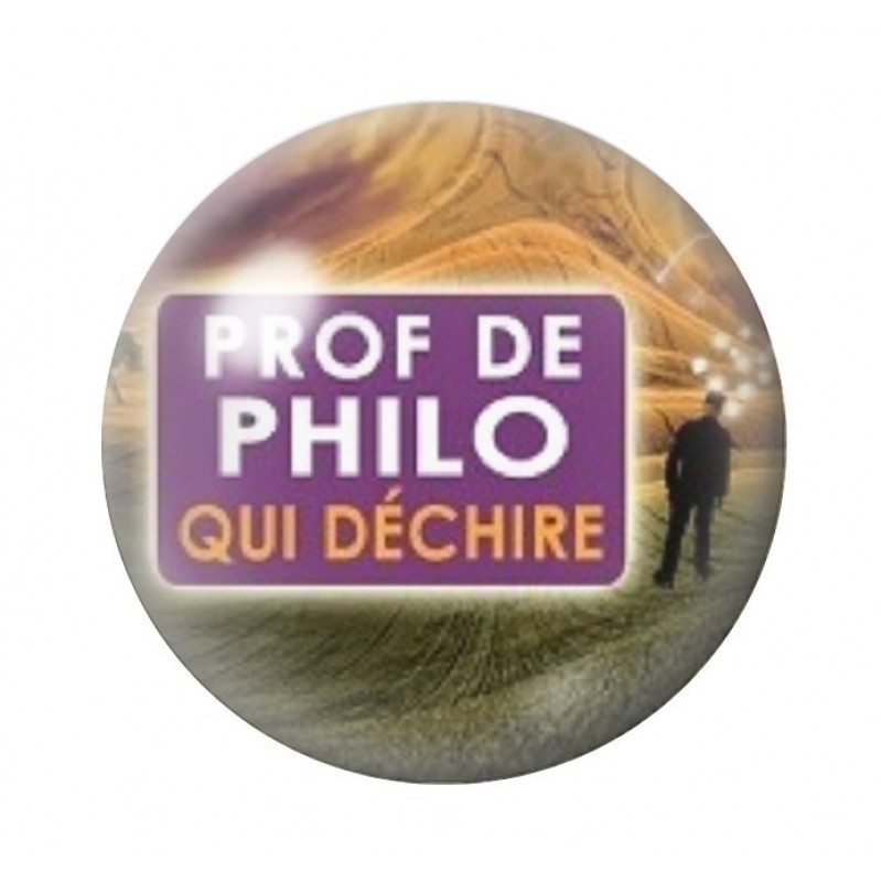Cabochon en Verre Illustré "Prof de Philo qui Déchire" 12 à 25mm
