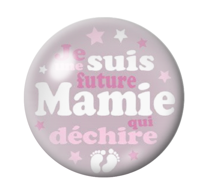 Cabochon en Verre Illustré "Je suis une Future Mamie qui Déchire" 12 à 25mm
