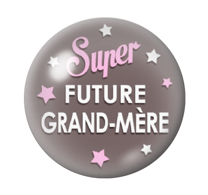 Cabochon en Verre Illustré "Super Future Grand-Mère" 12 à 25mm