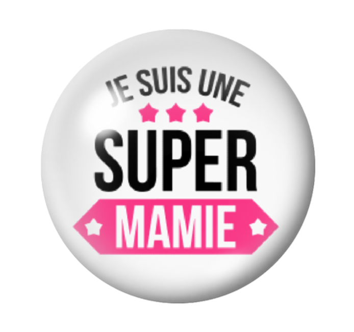 Cabochon en Verre Illustré "Je suis une Super Mamie" 12 à 25mm