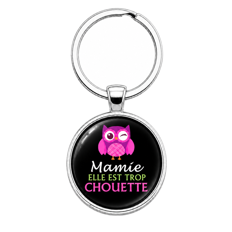 Porte-Clé Fait Main Mamie Trop Chouette 25mm