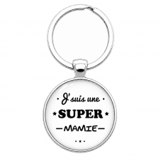 Porte-Clé Fait Main J’suis une Super Mamie 25mm pour la Création de Bijoux Fantaisie - DIY
