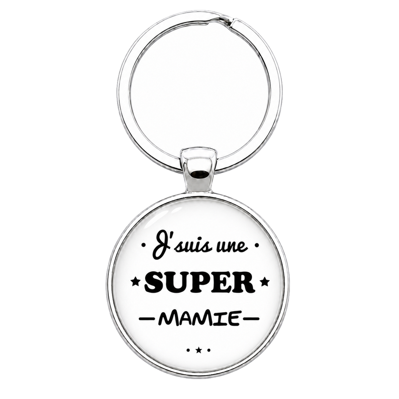 Porte-Clé Fait Main J’suis une Super Mamie 25mm