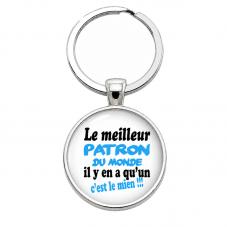 Porte-Clé Fait Main Le Meilleur Patron du Monde Verre 25mm pour la Création de Bijoux Fantaisie - DIY