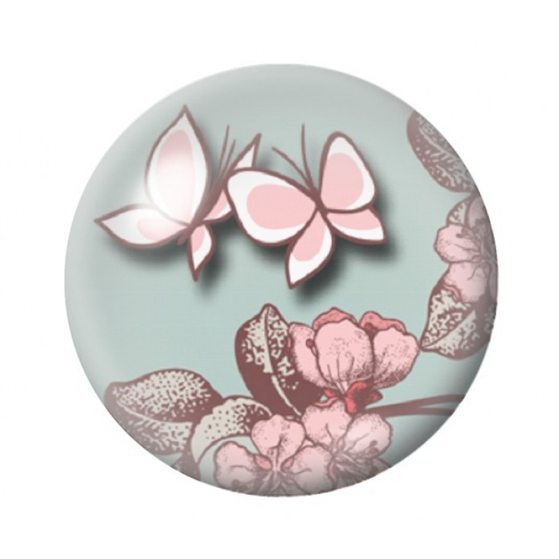 Cabochon en Verre Illustré Papillons 12 à 25mm