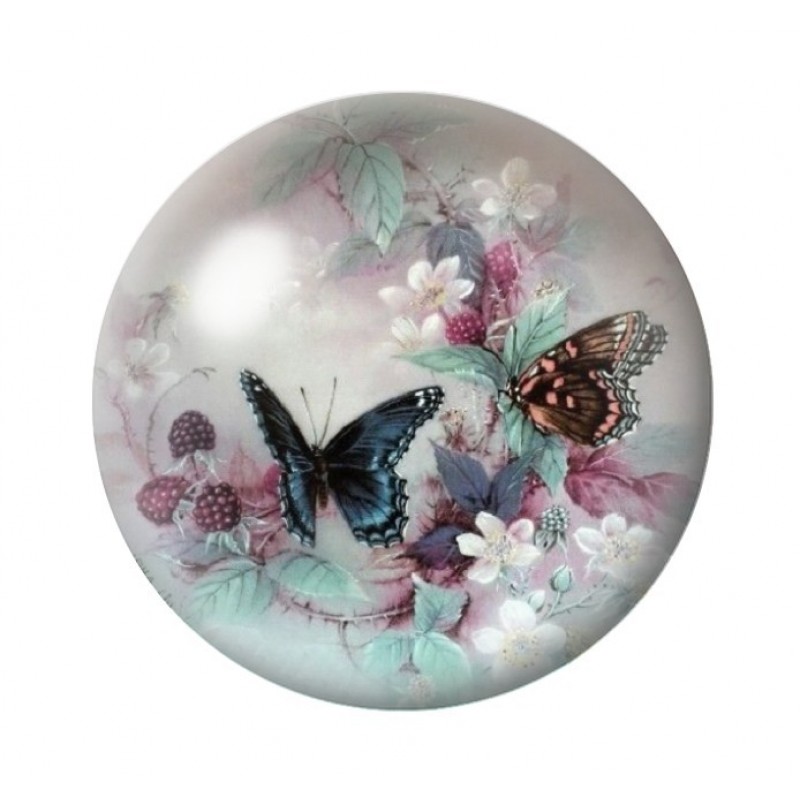 Cabochon en Verre Illustré Papillons 12 à 25mm