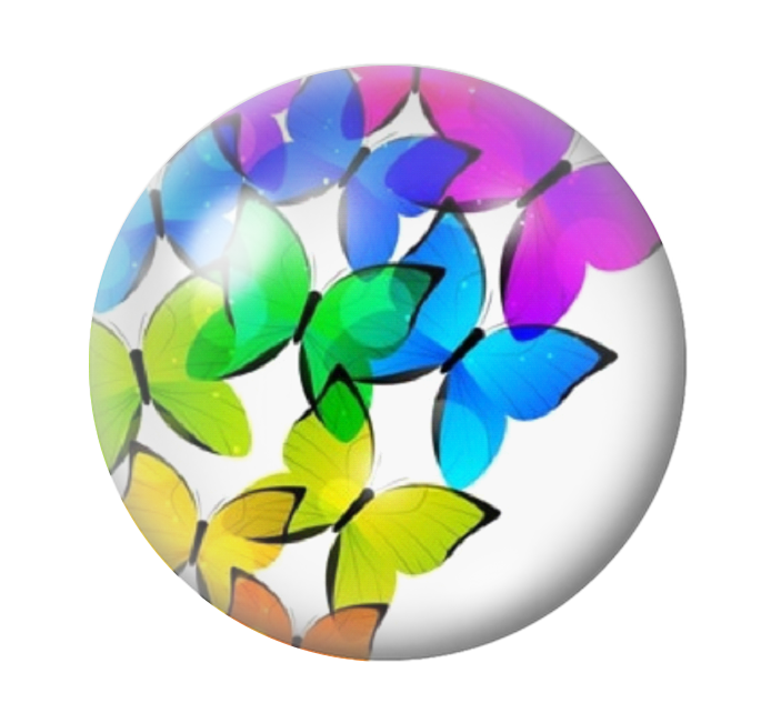 Cabochon en Verre Illustré Papillons 12 à 25mm