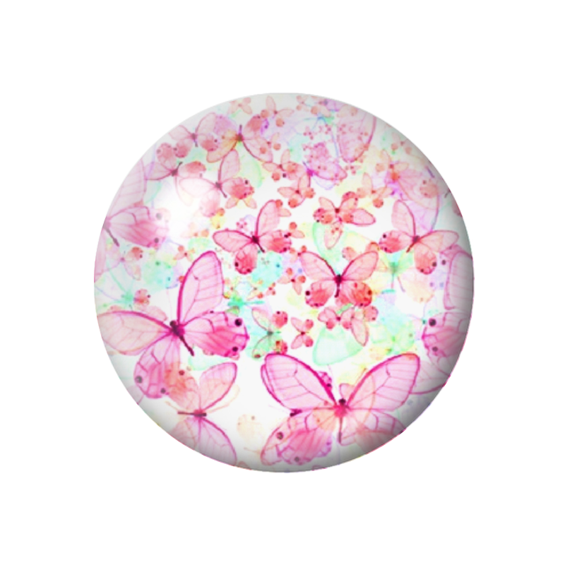 Cabochon en Verre Illustré Papillons 12 à 25mm