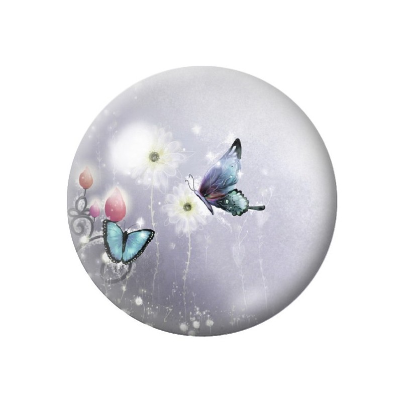 Cabochon en Verre Illustré Papillon 12 à 25mm