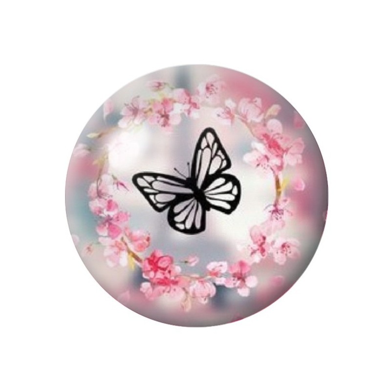 Cabochon en Verre Illustré Papillon 12 à 25mm