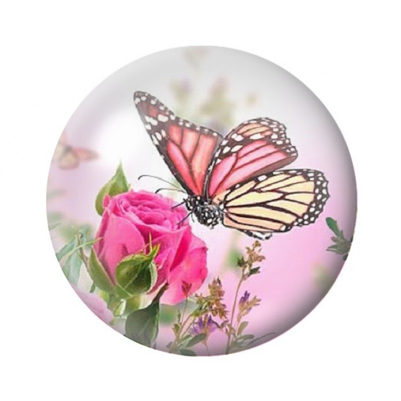 Cabochon en Verre Illustré Papillon 12 à 25mm