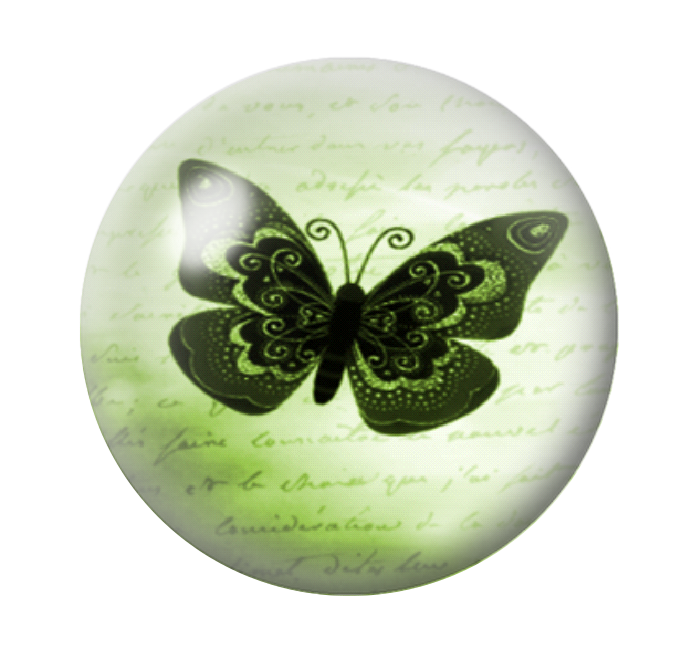 Cabochon en Verre Illustré Papillon 12 à 25mm