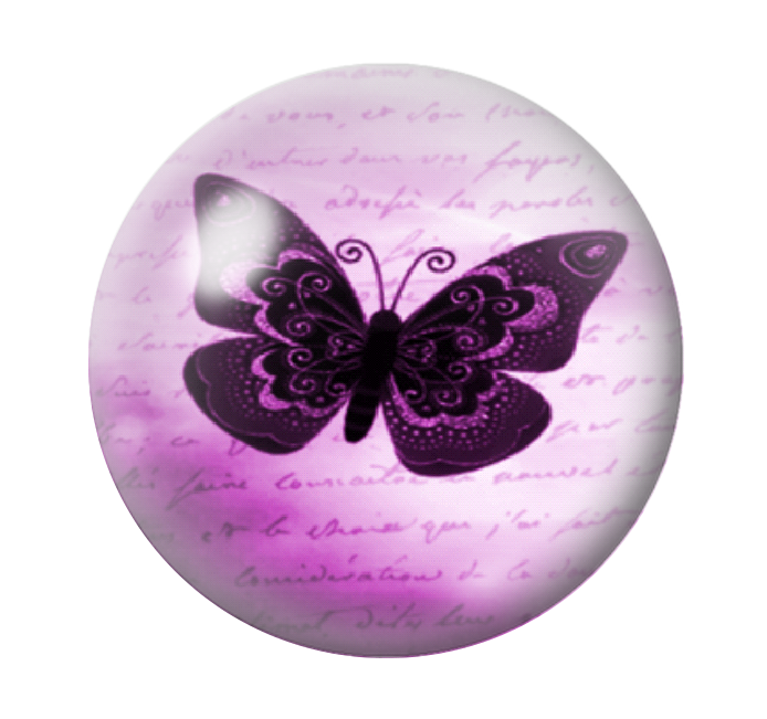 Cabochon en Verre Illustré Papillon 12 à 25mm